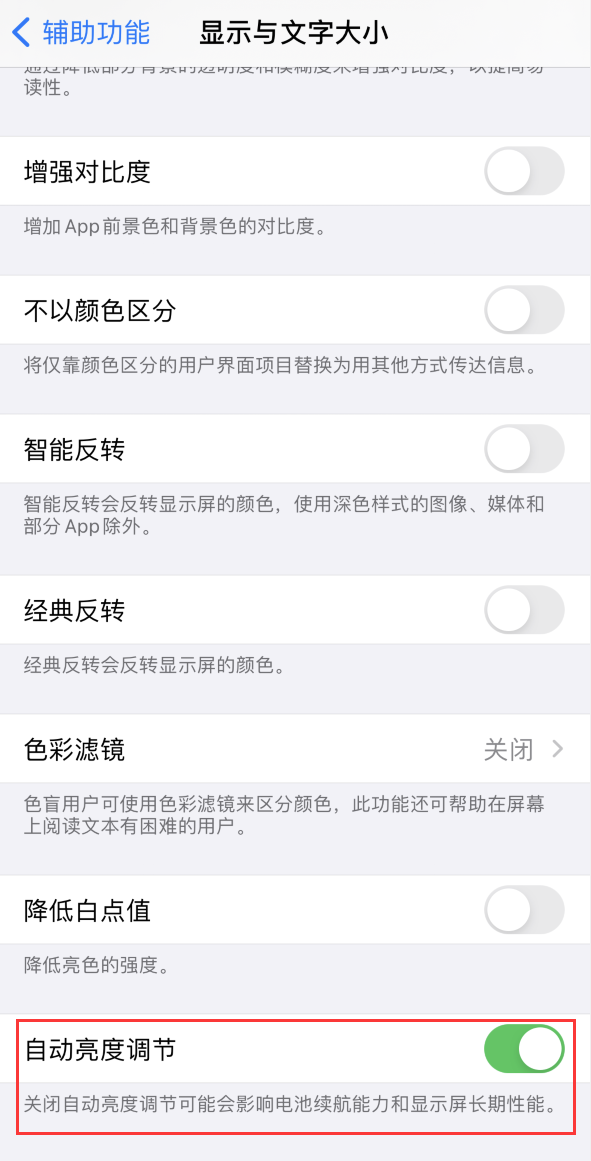 松江苹果手机维修分享iPhone 自动亮度调节失灵怎么办 